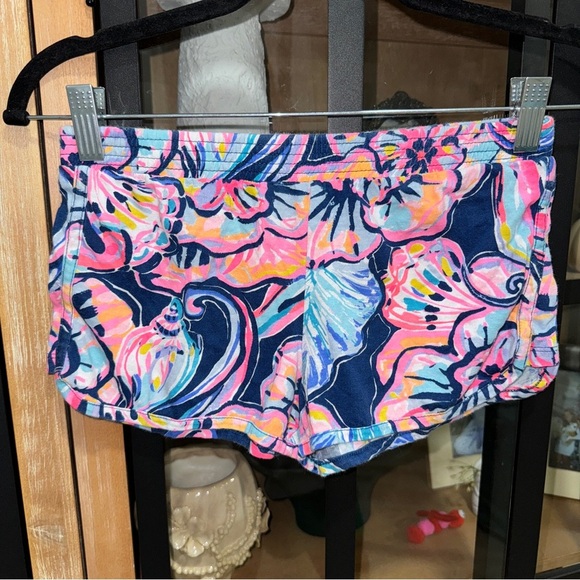 Lilly Pulitzer girls shorts ceclie nautical navy boho bateau floral print pocket - Picture 1 of 5